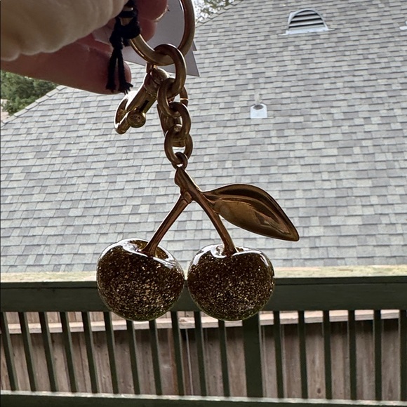 NWT Coach Gold Glitter Cherry Bag Charm Retail $95 - Picture 4 of 7
